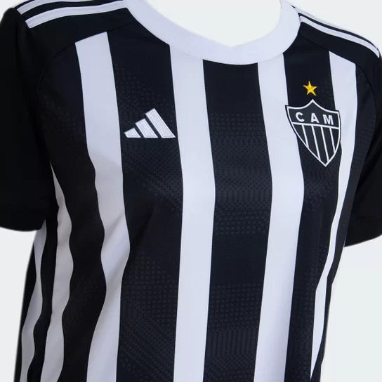 Camisa Feminina Atlético Mineiro I - 2024/25 Branca e Preta