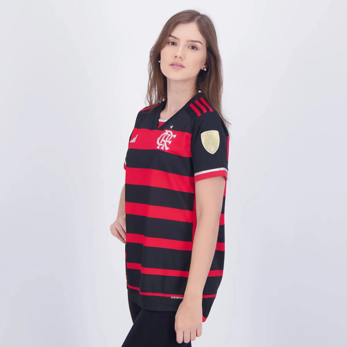 Camisa Feminina Flamengo I - 2024/25 Preta e Vermelha