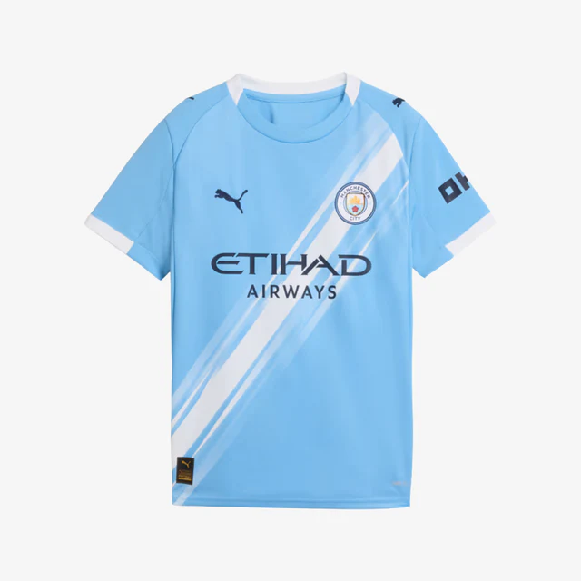 Kit Infantil Manchester City I - 2025/26 Azul e Branco