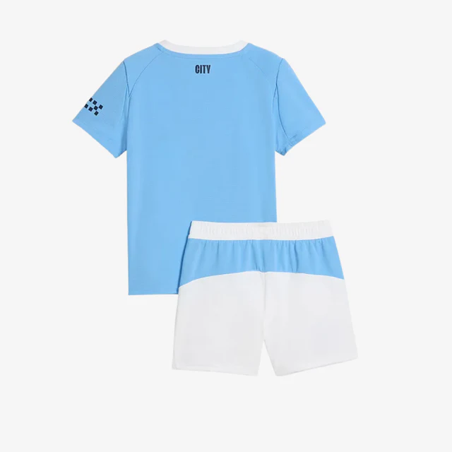 Kit Infantil Manchester City I - 2025/26 Azul e Branco