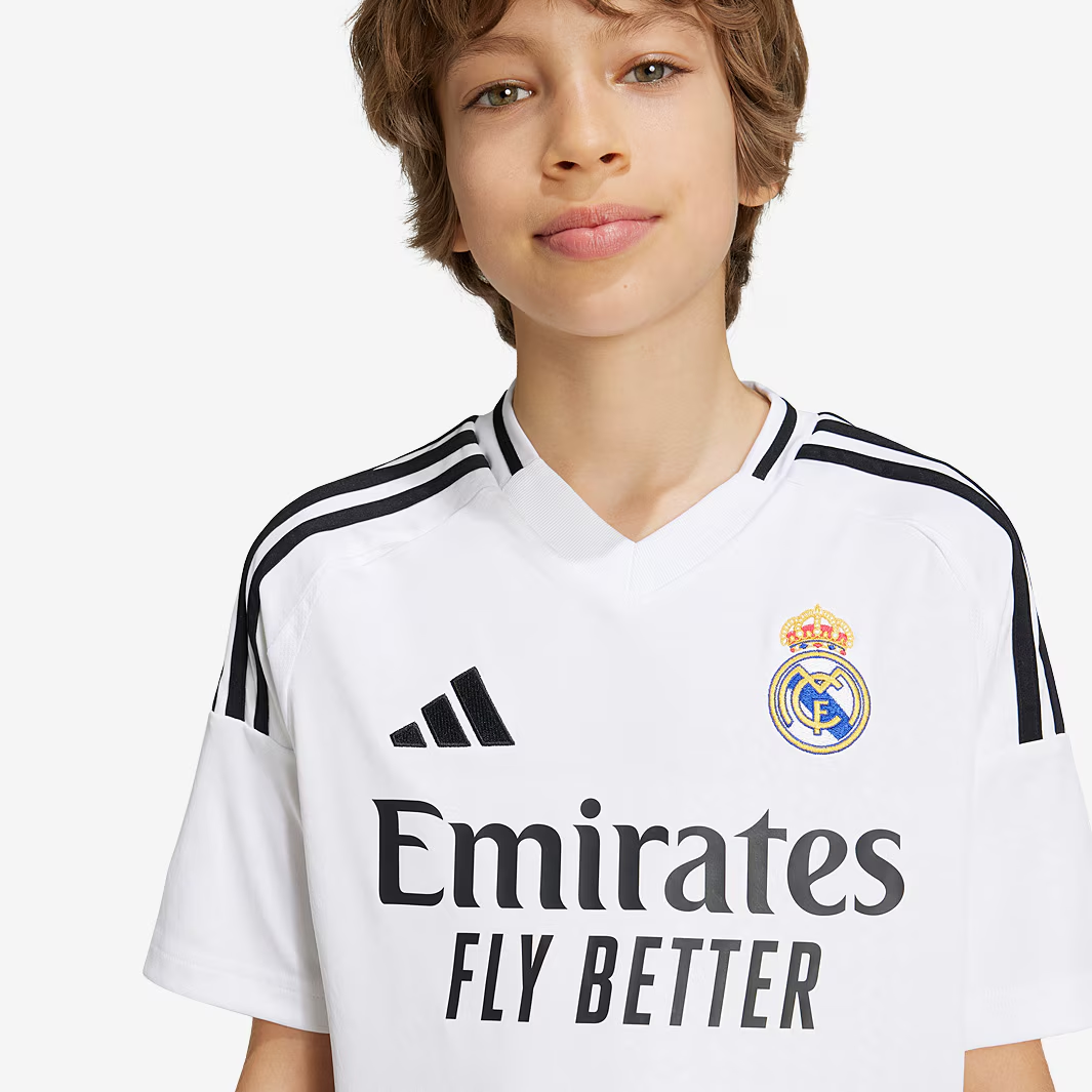 Kit Infantil Real Madrid I - 2024/25 Branca