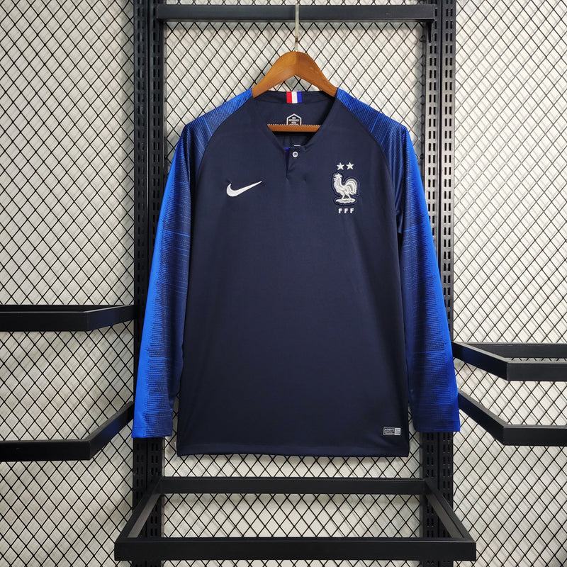 Camisa Nike França I - 2018 Retrô Manga Longa