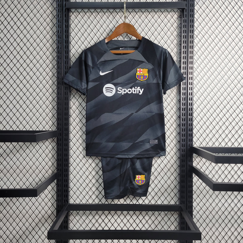 Kit Nike Barcelona Goleiro Preto - 2023/24 Infantil