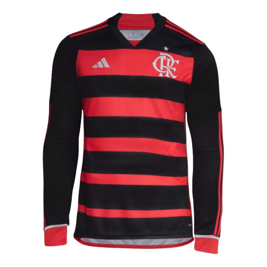 Camisa Manga Longa Flamengo I - 2024/25 Preta e Vermelha