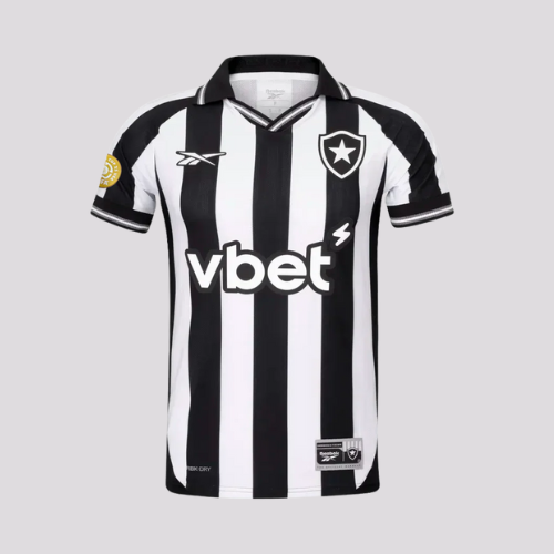 Camisa Botafogo I - 2025/26 Preta e Branca Patch Mundial de Clubes
