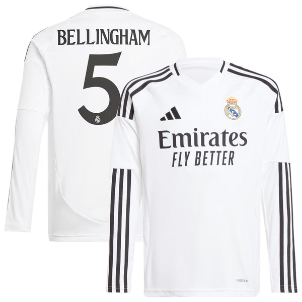 Camisa Adidas Real Madrid I - 2024/25 Manga Longa - Bellingham (5)