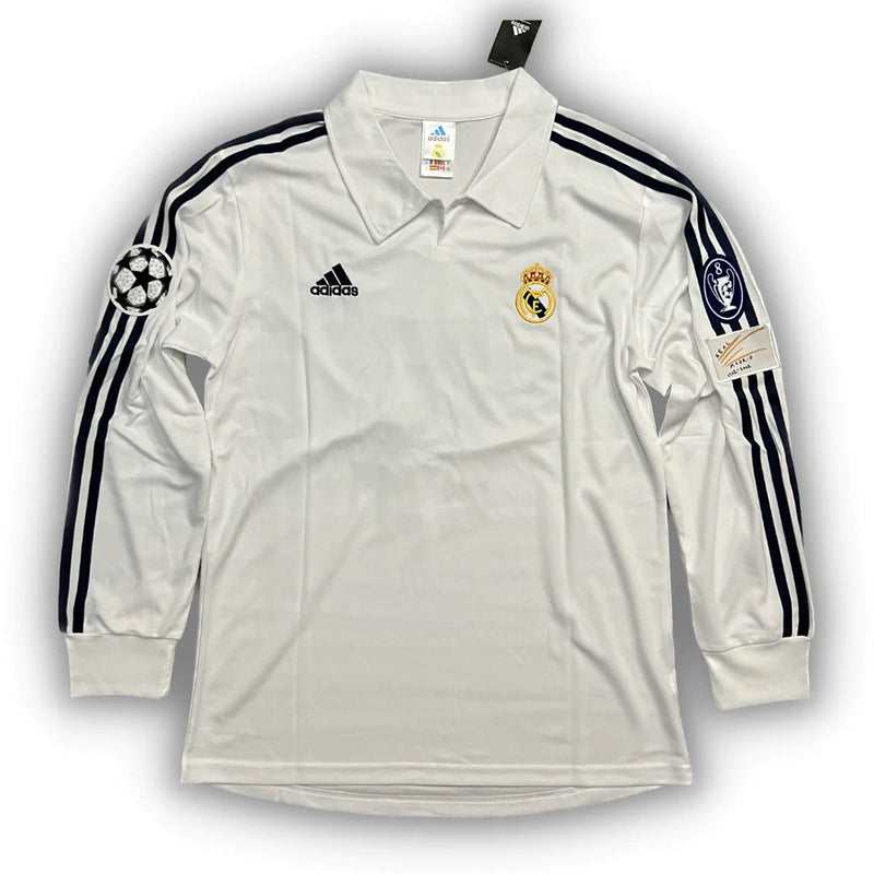 Camisa Adidas Real Madrid I - 2001/02 Retrô Manga Longa