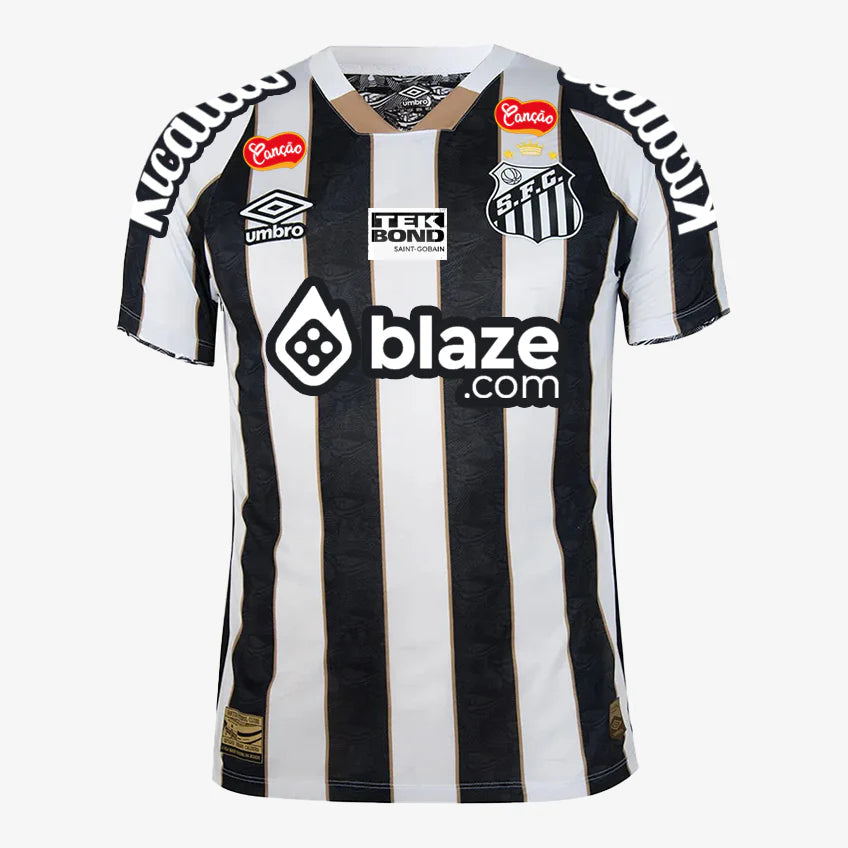Camisa Com patrocínios Santos II - 2024/25 Branca e Preta