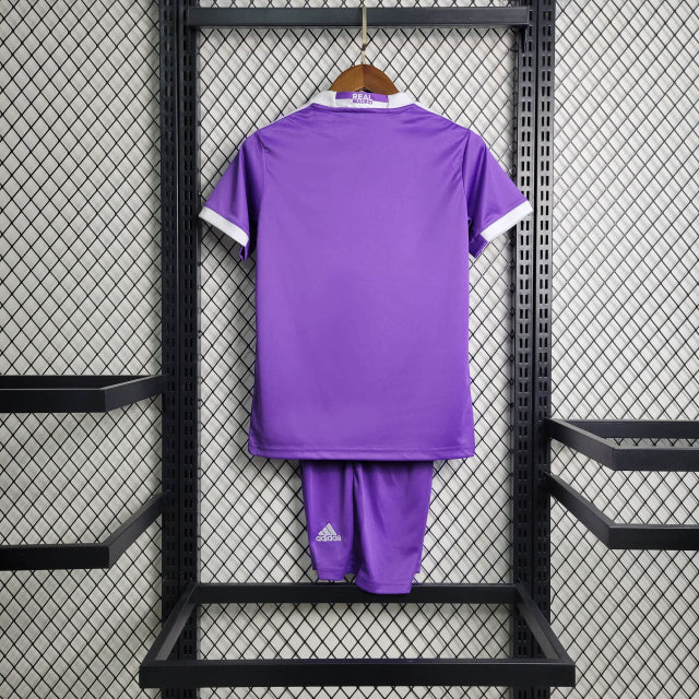 Kit Adidas Real Madrid II - 2017/18 Infantil Retrô