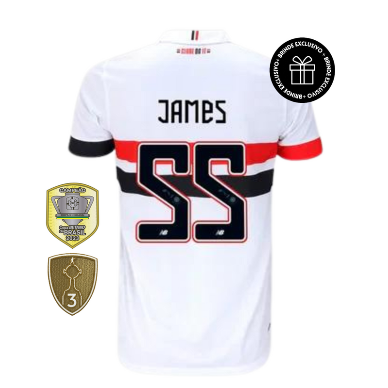 Camisa New Balance São Paulo I Masculina - 2024/25 - James (55)