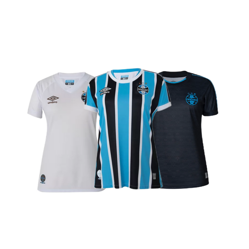 Kit 3 Camisas Grêmio Femininas + Brinde Exclusivo