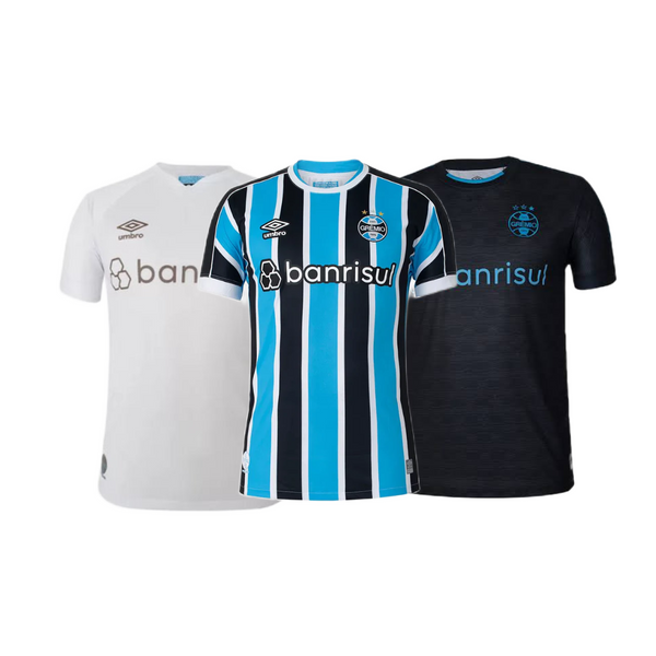 Kit 3 Camisas Grêmio Masculinas 2023/24 + Brinde Exclusivo