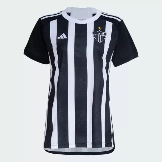 Camisa Feminina Atlético Mineiro I - 2024/25 Branca e Preta