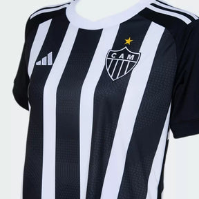 Camisa Feminina Atlético Mineiro I - 2024/25 Branca e Preta