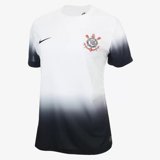 Camisa Feminina Corinthians I - 2024/25 Branca e Preta