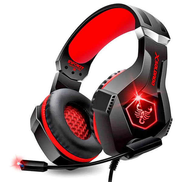 Fone Gamer Articulado Led Rgb Almofadas Extra Macia