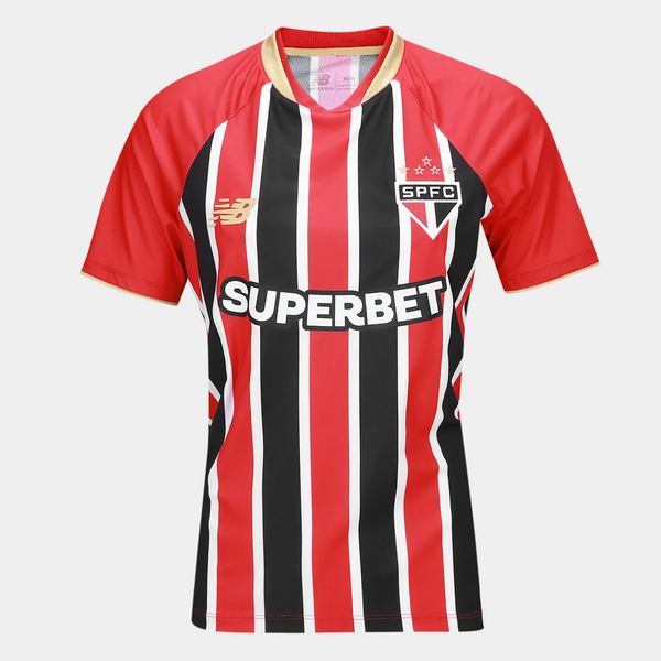 Camisa São Paulo Feminina II - 2025/26 Preta e Vermelha
