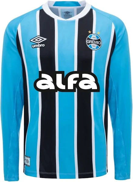 Camisa Grêmio Manga Longa I - 2025/26 Azul e Preta