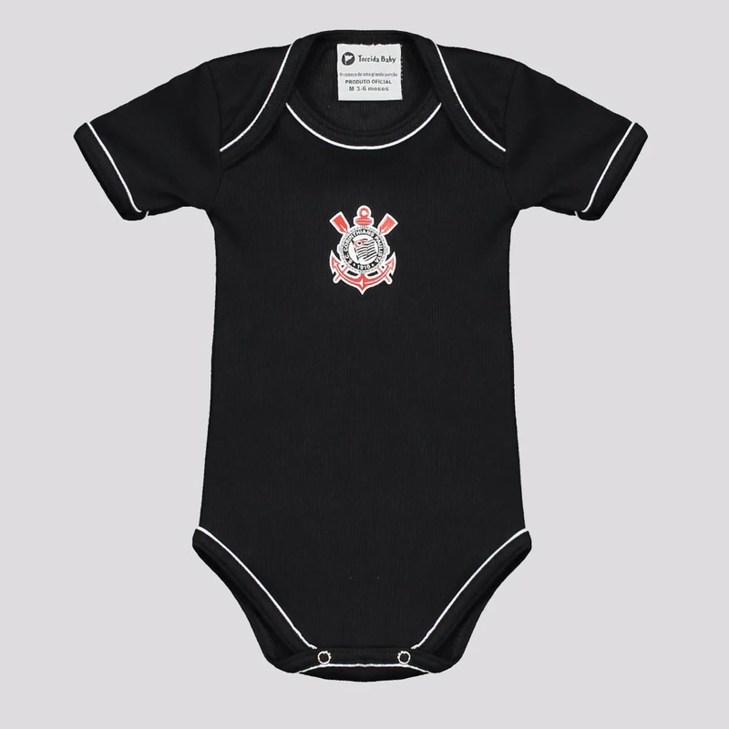 Body Infantil Corinthians - Preto