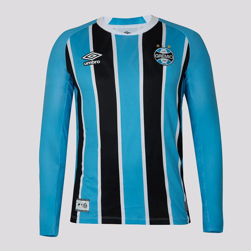 Camisa Manga Longa Grêmio I - 2025/26 Azul e Preta