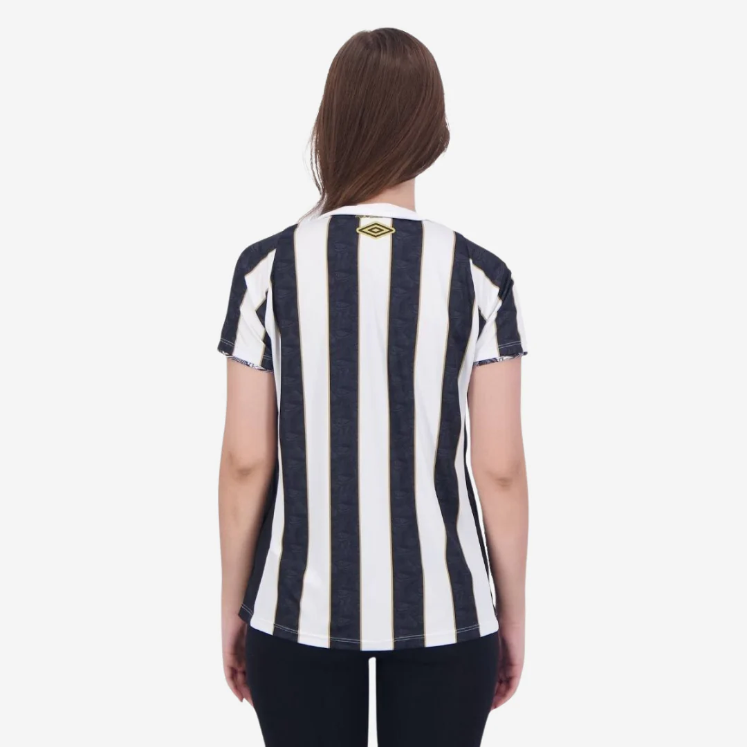 Camisa Feminina Santos II - 2024/25 Branca e Preta