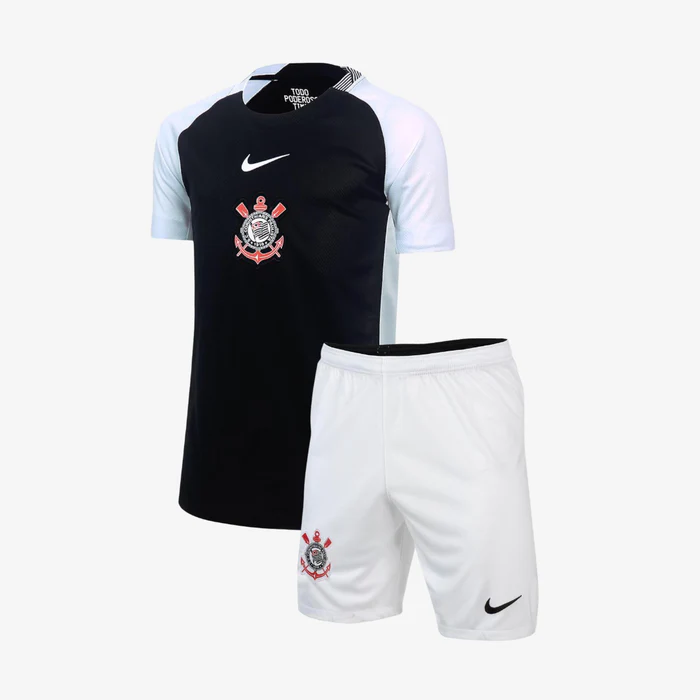 Kit Infantil Corinthians II - 2025/26 Preto e Branco