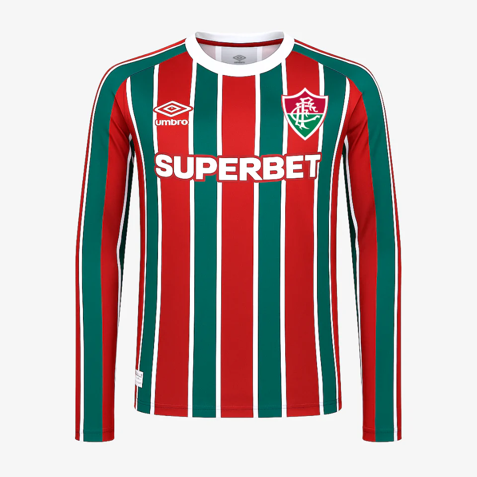 Camisa Manga Longa Fluminense I - 2025/26 Vinho e Verde