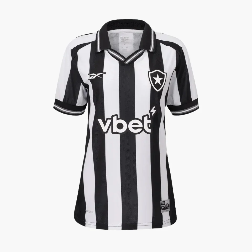 Camisa Feminina Botafogo I - 2025/26 Preta e Branca