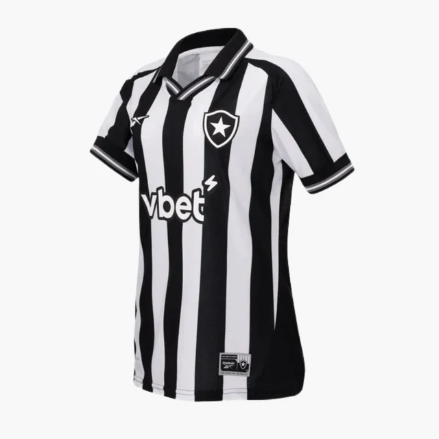 Camisa Feminina Botafogo I - 2025/26 Preta e Branca