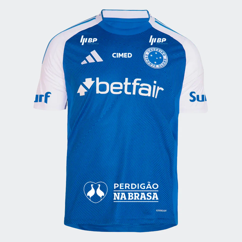 Camisa Com Patrocínios Cruzeiro I - 2025/26 Azul