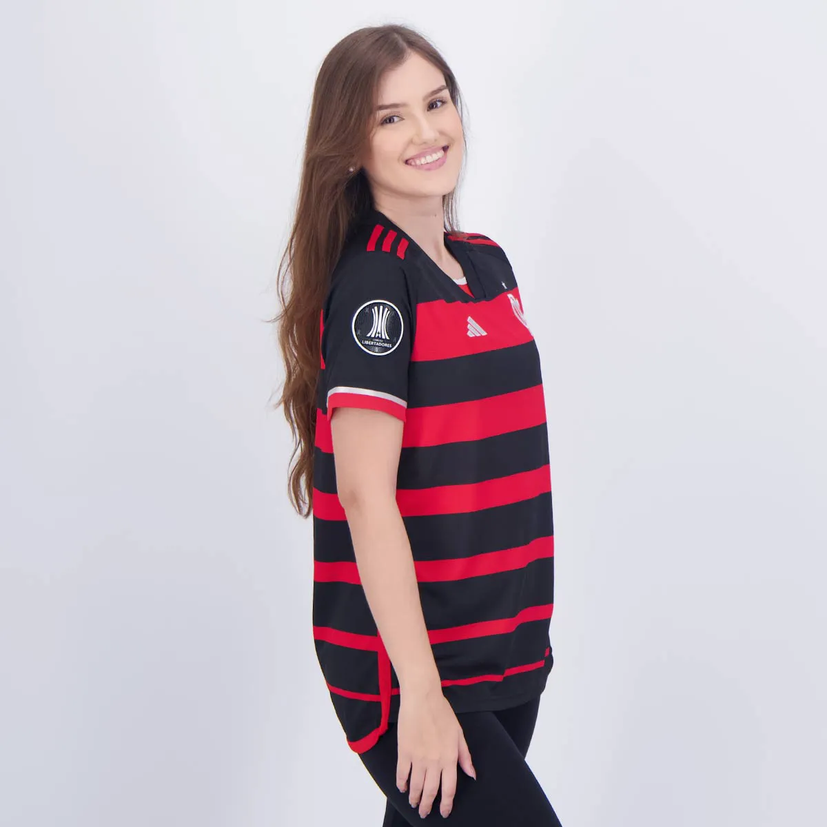 Camisa Feminina Flamengo I - 2024/25 Preta e Vermelha