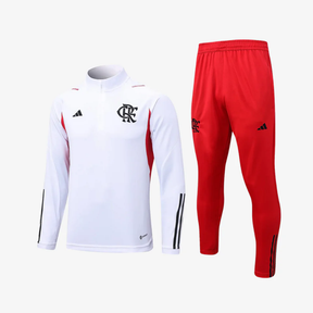 Conjunto Flamengo Treino - 2025/26 Branco e Vermelho