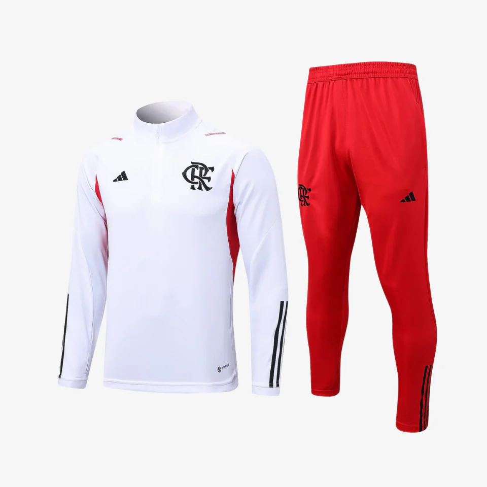 Conjunto Flamengo Treino - 2025/26 Branco e Vermelho
