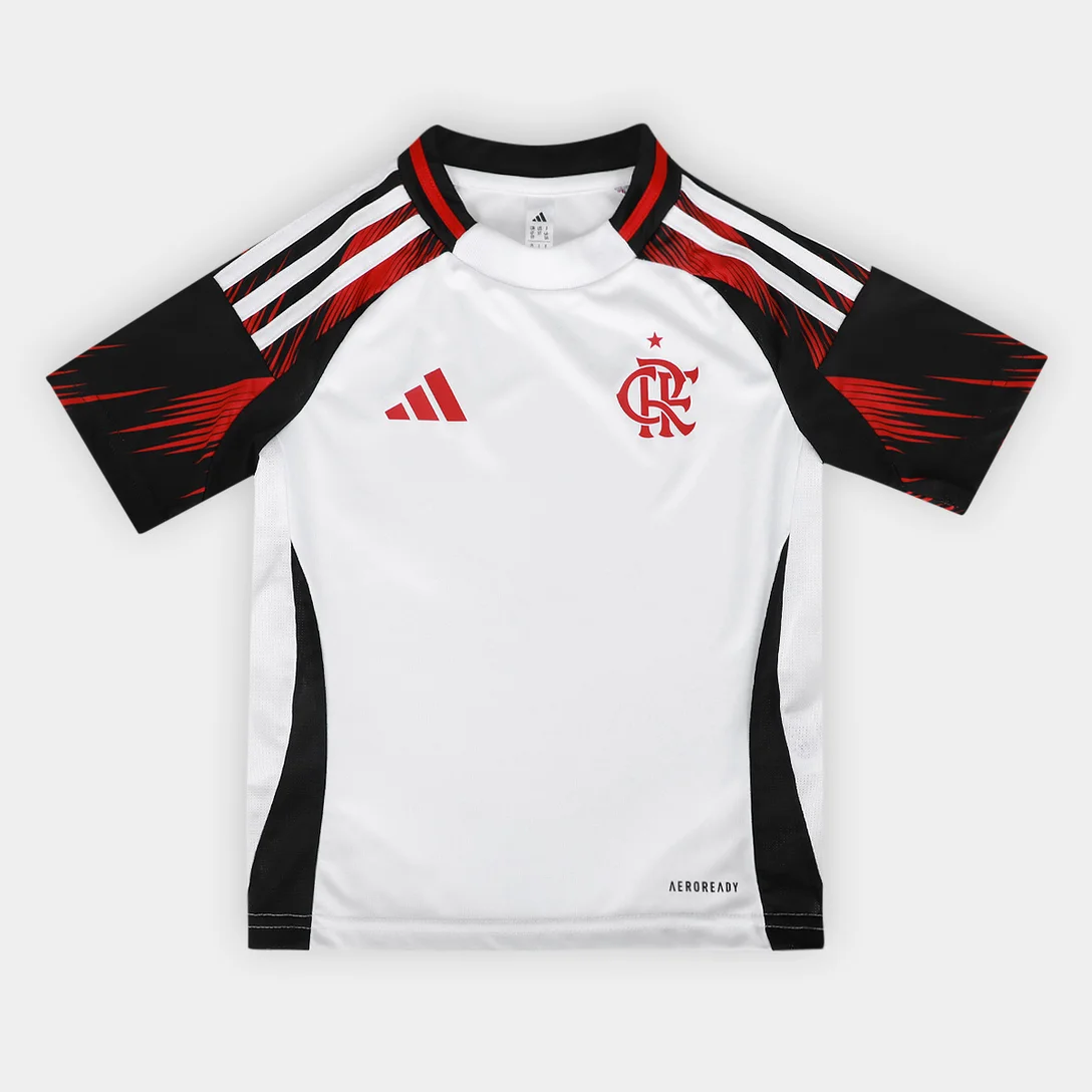 Kit Infantil Flamengo II - 2025/26 Branco e Preto