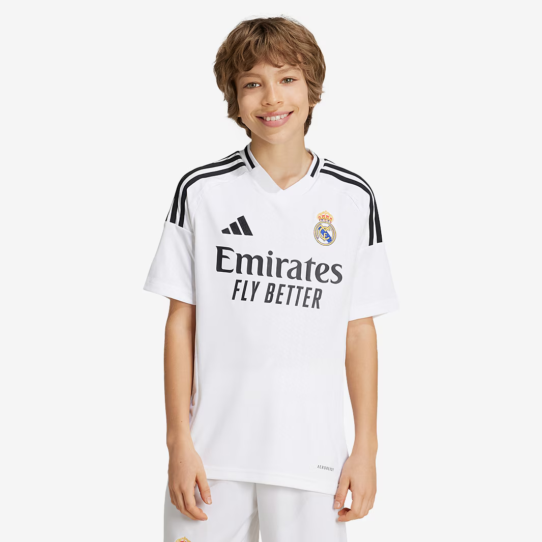 Kit Infantil Real Madrid I - 2024/25 Branca