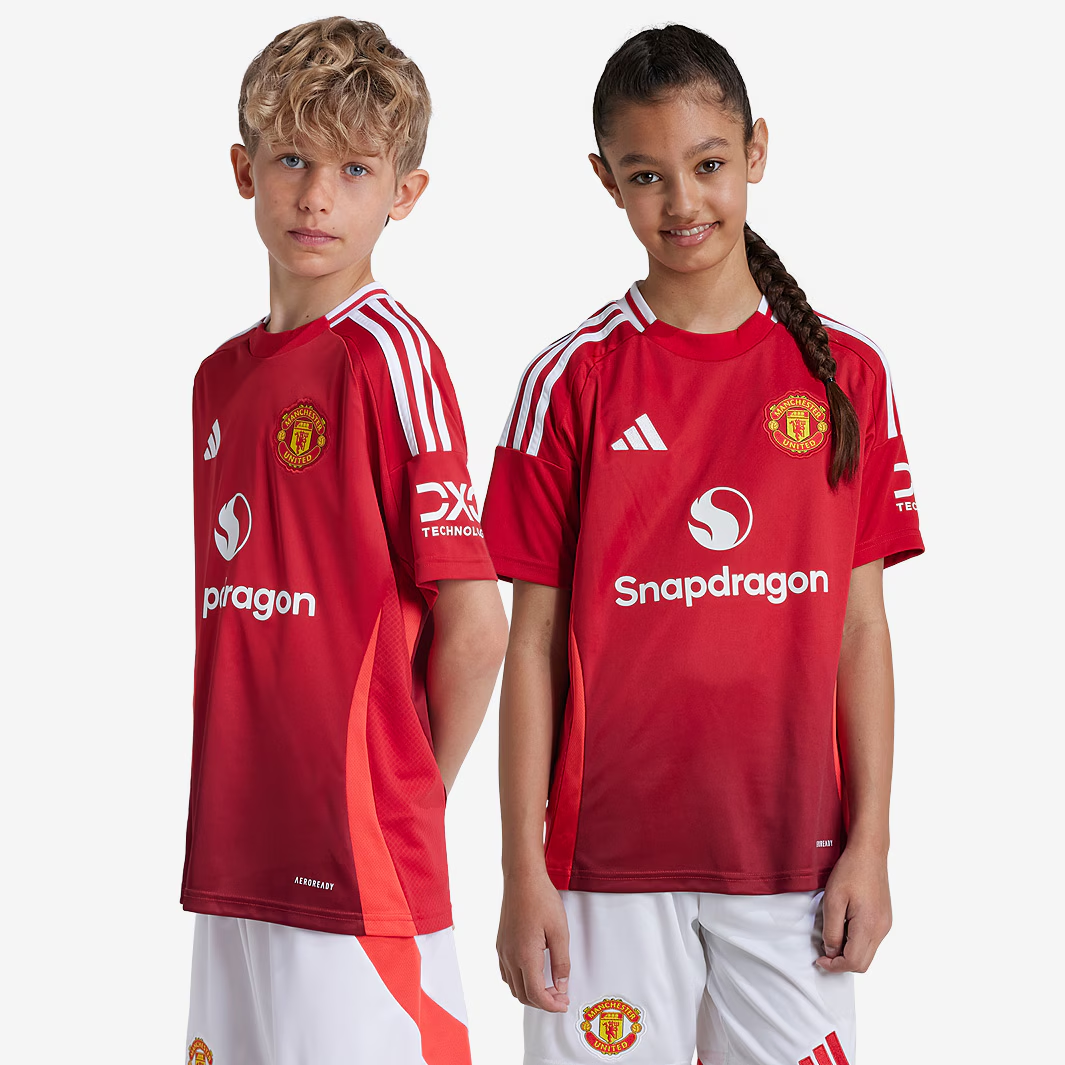 Kit Infantil Manchester United I - 2024/25 Vermelho