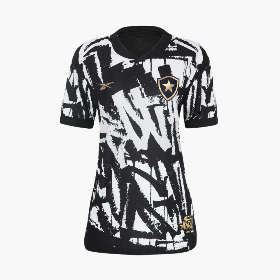 Camisa Feminina Botafogo 4th - 2025/26 Preta e Branca