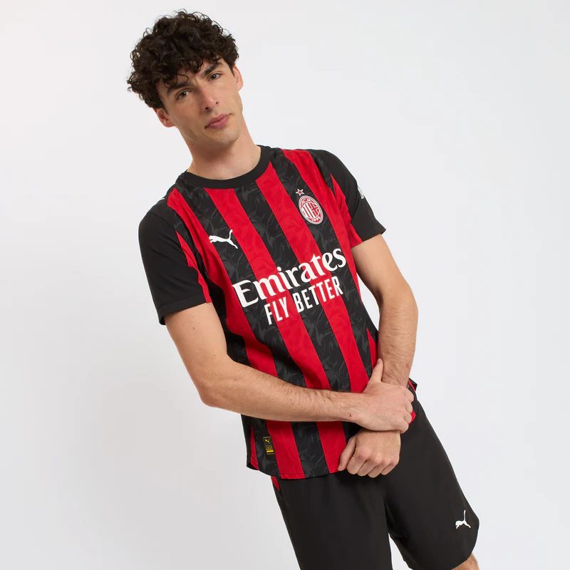 Camisa Milan I - 2025/26 Preta e Vermelha