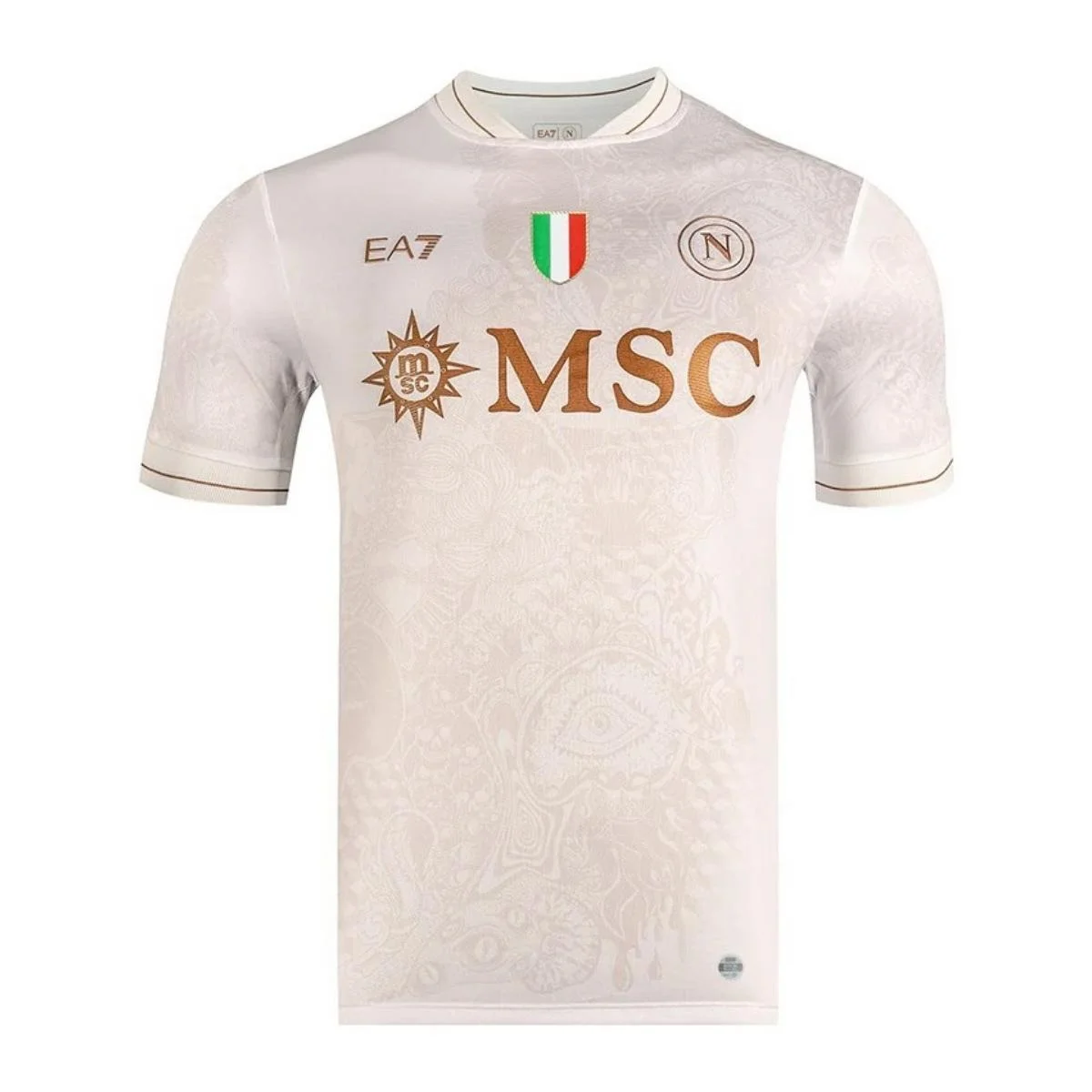 Camisa Napoli II - 2025/26 Creme e Dourada