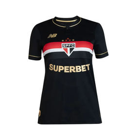 (PRÉ VENDA) Camisa Feminina São Paulo III Comemorativa - 2025/26 Preta