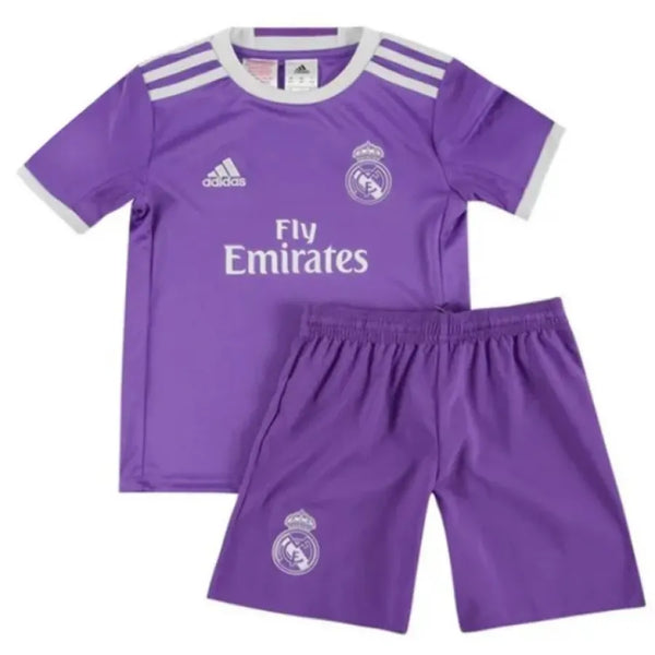 Kit Adidas Real Madrid II - 2017/18 Infantil Retrô