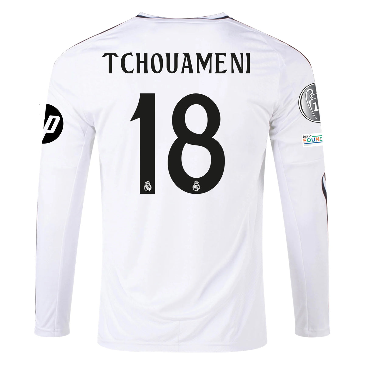 Camisa Manga Longa Real Madrid I - 2024/25 Tchouameni N°18
