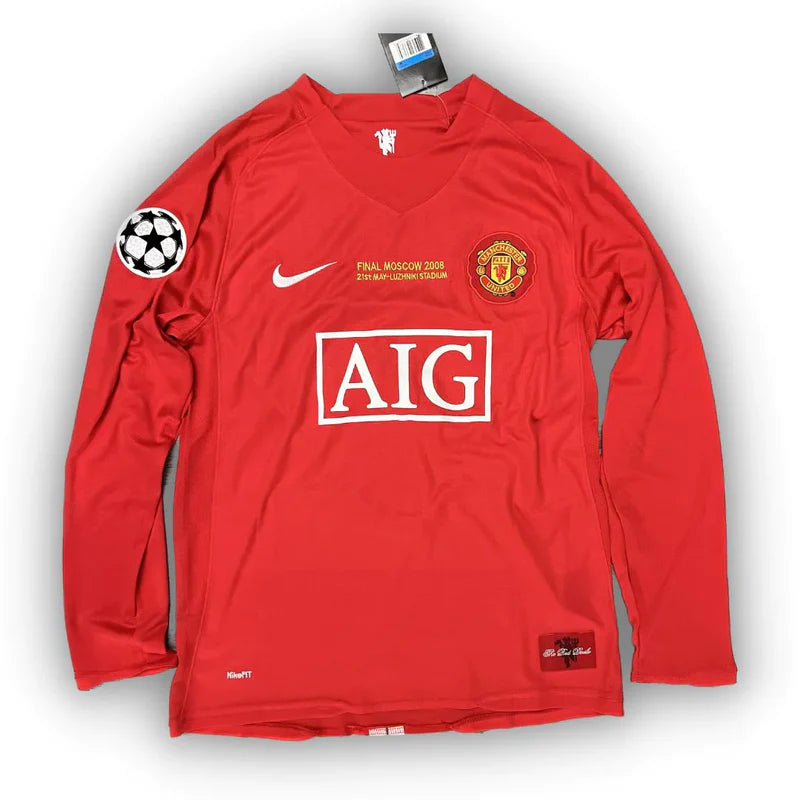 Camisa Nike Manchester United I - 2007/08 Retrô Manga Longa