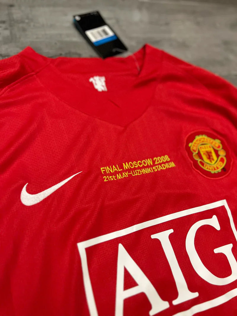 Camisa Nike Manchester United I - 2007/08 Retrô Manga Longa