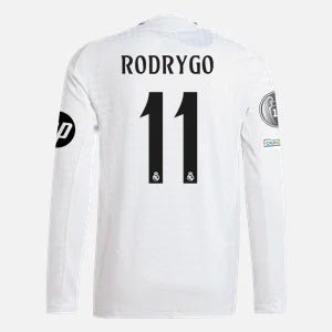 Camisa Manga Longa Real Madrid I - 2024/25 Rodrygo N°11